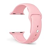 FanTEK 38mm S/M Sports Silicone Replacement Wrist Strap for iWatch Apple Watch Series 1 Series 2, Vintage Rose
