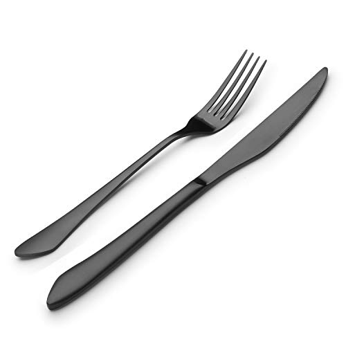 Matte Black Silverware Set, 20Piece Stainless Steel Flatware Set