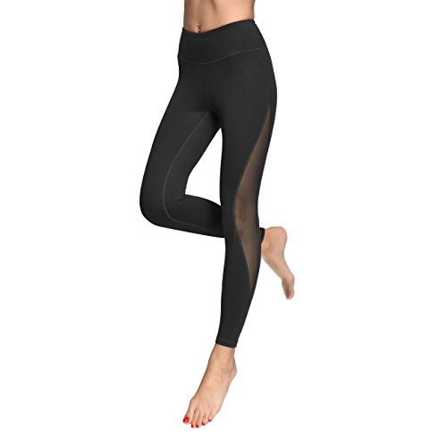 Mesh Workout Leggings Yoga Pants in Petite w Inner Pocket Waistband Workout Pants Fitness for Women ONE017