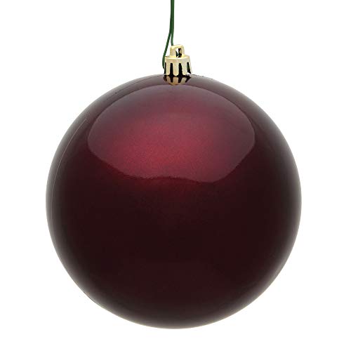 Vickerman 8" Burgundy Candy Ball Ornament.