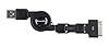 Qmadix 3-in-1 USB Retractable Charging/Sync Cable (Black)