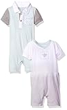 Burt's Bees Baby Boys' Set of 2 Organic Shortalls, Dew Drop, 12 Months