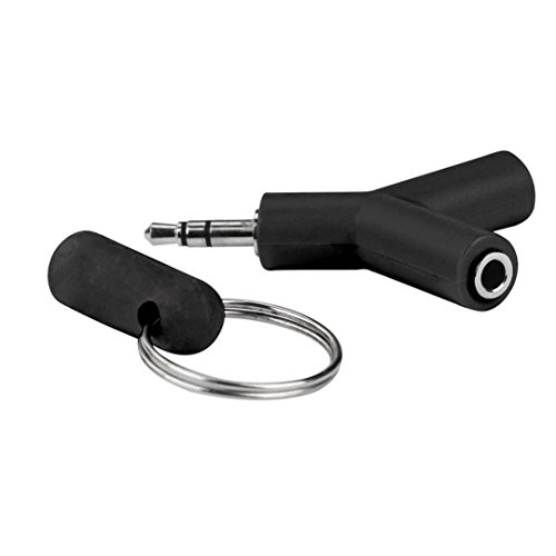 Livoty Audio Splitter Y Jack Male to 2 Female M/F 3.5mm Stereo Earphone (Black)
