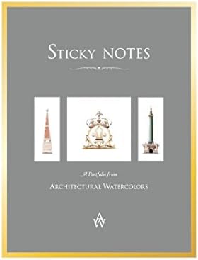 Architectural Watercolors Sticky Notes Folio, 200 Sheets, 6" x 8" (01105)