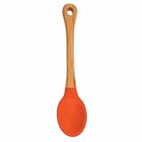 Lipper International 8501O Bamboo Wood And Silicone Kitchen Cooking Spoon, 11-1/2