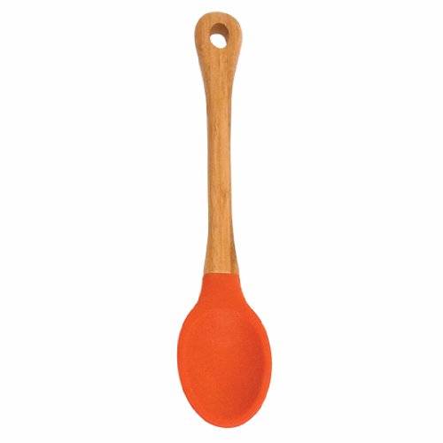 Lipper International 8501O Bamboo Wood And Silicone Kitchen Cooking Spoon, 11-1/2