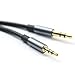 Black 1.5ft Gold Plated Design 3.5mm Male to 2.5mm Male Car Auxiliary Audio Cable Cord Headphone Connect Cable for Apple, Android Smartphone, Tablet and MP3 Player