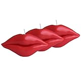 Fun Candles Lip Candle , Red Color , Set of 3 Candles Birthday Candle Romantic Candles