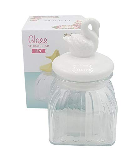 Buy Glitters Beautiful Square Shape Glass Jar Of 500ml Decorative