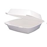 Dart 95HT1R Lg Foam Hinged Container, 9.5 in (Case of 200)