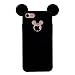 iPhone 7 Case, MC Fashion Cute 3D Mickey Mouse Ears Soft and Flexible Silicone Rubber Phone Case Cover for Apple iPhone 7 (2016) and iPhone 8 (2017) (Black)