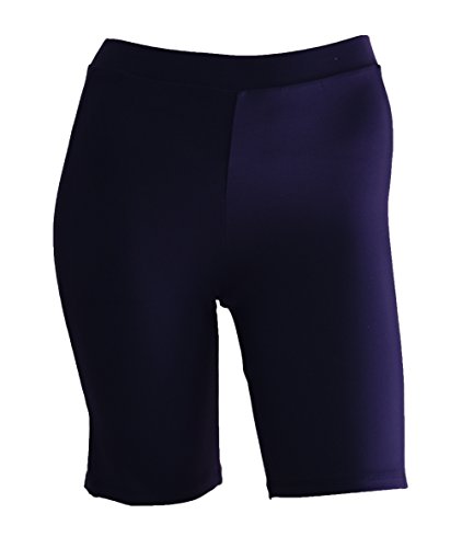 Private Island Women UPF 50+ Skinny Beach Board Shorts Swimsuit Hot Pants Bathing Swim Rash Guard Bottom (S, Navy)