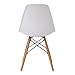 Porthos Home April Mid-Century Dining Crafted from Molded Plastic with Eiffel-Inspired Birch Wood Legs, Also As A Side Chair for Any Room in The House Or Office, Set of 1, White