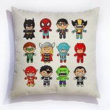 Batman Spider Man America Captain Iron Man Throw Pillowcase Superheroes Linen Cushion Case