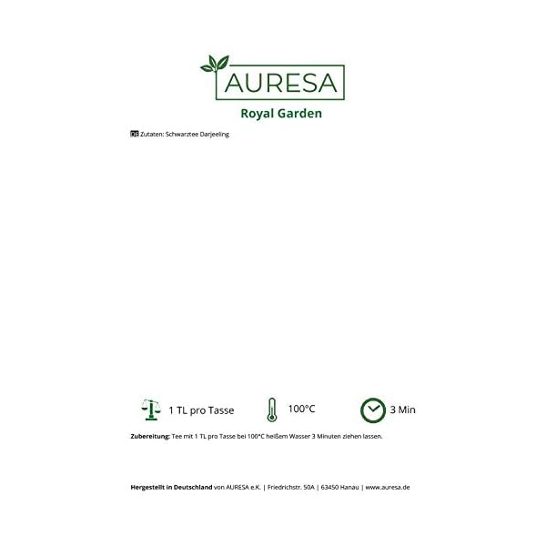 AURESA Schwarztee Royal Garden | Sanfter first flush Darjeeling | Sehr gut auch für Tee Neulinge geeignet – Bild 5
