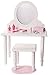 18 Inch Doll Vanity and Stool Set with Makeup Accessories- Playtime by Eimmie Collection