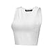OThread Women's Basic Solid Scoop Neck Sleeveless Crop Tank Top(Large, OT018_White)