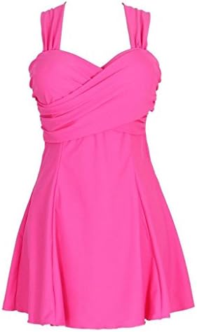 Wincolor Women's Elegant Crossover Swimwear One Piece Swimdress Skirted Bottom Swimsuits