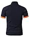 H2H Men's Casual Contrast Color Classic Short Sleeve Performance Polo Shirt Navy US S/Asia L (KMTTS0448)