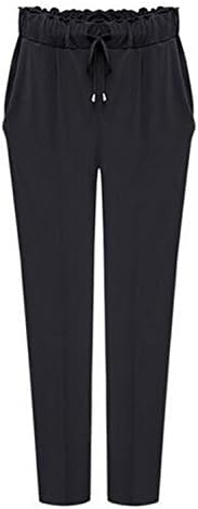 Terrcmaily Women Harem Pants Plus size 6XL Elastic Waist Leisure Ankle Length Solid Color Trousers Hot Sale Black XXXL