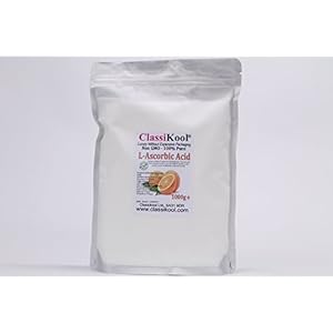 Classikool [1kg/ 1000g Edible Vitamin C Powder L Ascorbic Acid]: Highest Grade, Non GMO 100% Pure Pharma Grade [Free UK…