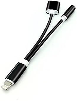 Adapter for iPhone 7 / 7 Plus/ 8/ 8 Plus / X adapter,2 in 1 Lightning Cable 3.5mm Headphone Jack,Lightning Charging 3.5mm Headphone Adapter-Black