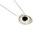 925 Sterling Silver & 14k Gold Filled Black Onyx Multi Hoops Pendant Necklace, 18
