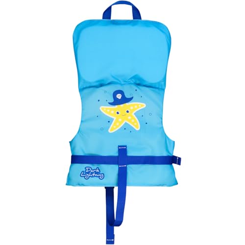 Dark Lightning USCG Approved Infant Life Jacket 0-30 lbs, Toddler Swim Vest and Baby Life Vest for 1-3 Years, 20-30 lbs, Headrest, Leg Strap and Grab Handle