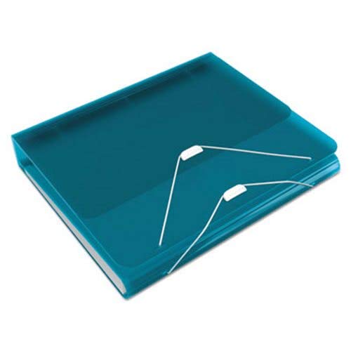 Samsill DUO 2-in-1 Document and File Organizer, 1 Inch 3 Ring Binder + 7 Pocket Accordion / Expanding File, Turquoise