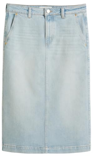 Marc OߴPolo Femmes Jupe en Jean mi-Longue Taille Haute, Bleu (Essential Authentic Light Blue), 26