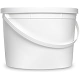 1 Gallon White Bucket &amp; Lid - Durable 90 Mil All Purpose Pail - Food Grade - BPA Free Plastic (1 Gal. w/Lids - 5pk)