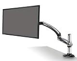 Ergotech Freedom Arm, Single Heavy Duty (HD) Aluminum Monitor Arm, Holds Monitor Weighing 20-30 lbs & up to 27". Monitor with Desk Clamp Mount - Silver