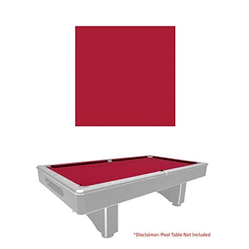 Harvil Pre-Cut Red Pool Table Felt Cloth for 8-Foot Billiard Tables Stain Resistant, 22 Ounces