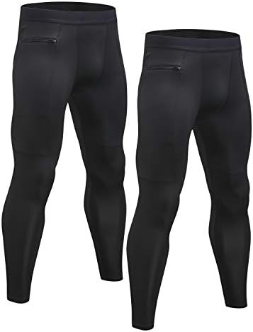 2 Pack Men's Compression Pants Cool Dry Gym Workout Running Leggings Baselayer Sports Tights
