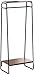 IRIS USA, Inc. Clothing Rack for Clothes with 2 Wood Shelves, Freestanding Rack, Easy to Assemble Garment Rack, Standing Metal Sturdy Clothing Rack, Small Space Storage Solution, Black