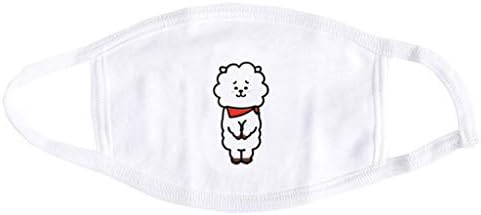 Chiic 1Pc Cotton Half Face Mouth Mask with Earloop, Kpop BTS Colorful Cute Cartoon Animal Printed Dustproof Muffle Respirator Mask for Teens Unisex 16 Patterns (O#)