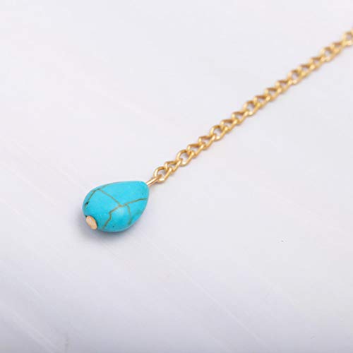 Evazen Bohe Turquoise Leg Chain Gold Beach Crossover Thigh Leg Chain for Women and Girls