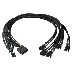 Molex To 5X 4 Pin Pwm Fan Cables Braided 17In