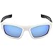 Naga Sports Youth Teenager UV400 Polarized Sunglasses for Baseball, Softball, Running, Fishing, Biking - Kids Ages 6-14 (POLARIZED Blue Mirror Lens White Navy Frame)