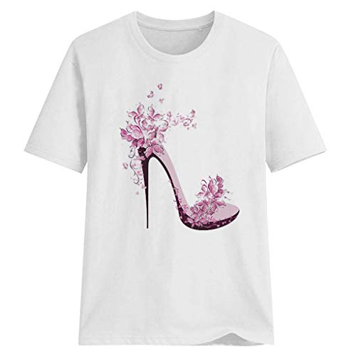 OVERDOSE-Oberteile-Frauen-Kurzarm-Blumen-Gedruckt-Tops-Strand-Beilufige-Lose-Bluse-Top-T-Shirt-Blusentops-Sommerbluse-Damen-Tees