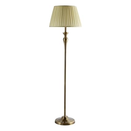 Beautiful Antique Brass Plated Steel Metal Floor Lamp With Shade