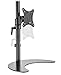 Gibbon Mounts Single Monitor Desk Mount, Free-Standing 75x75 or 100x100 VESA Mount Riser with Steel Base, Tilt, Swivel, Rotation, Height Adjustable,Full Motion