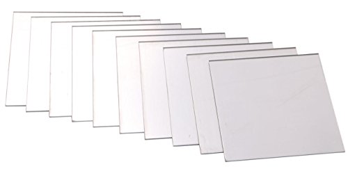 10PCs Mirrored Acrylic Plexiglass Sheet, 3.9"x3.9" Square Plastic Module Plate for DIY Model Project Picture Frame Mirror Material Supplies by Yeeco