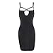 Whoinshop Women's Rayon Backless Low-cut Sling Bandage Cocktail Dress Black S
