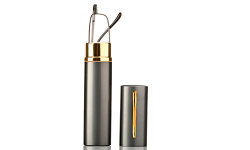 Newbee Fashion - Ultra Slim Compact Unisex Light Weight Spring Temple Reading Glasses w/ Portable Pocket Clip Aluminum Case 2 Pack