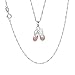 GemsChest 925 Sterling Silver Cubic Zirconia Ballet Slippers Shoes Necklace for Teen & Dancer 18''