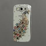 Leegoal（TM）4C Rhinestone and Diamond Bling -Multi-color Peacock Crystal Clear Case for Samsung Galaxy S3/III I9300