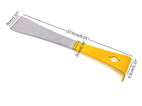 Honbay Stainless Steel Bee Hive Tool Frame Lifter and Scraper for Beekeepers (Half Yellow)