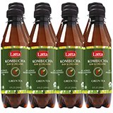 Kombucha Green Tea, Raw and Organic, only 2 gm of sugar, Promotes Healthy Weight Loss, Packed with Probiotics, Certified Kosher, All Natural and Gluten Free, Pack of 12, 8 oz Bottles