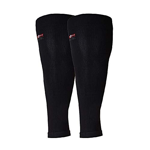 DANISH ENDURANCE Graduated Calf Compression Sleeves (Large, Black)